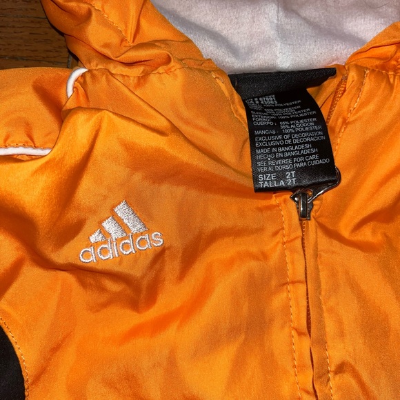 Adidas Orange and Black Hooded UT Jacket Baby boys 2t - Picture 3 of 6